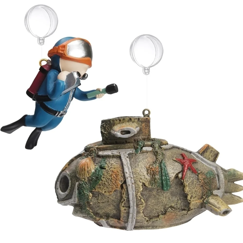 Kiddcw 2Pcs Floating Fish Tank Decorations